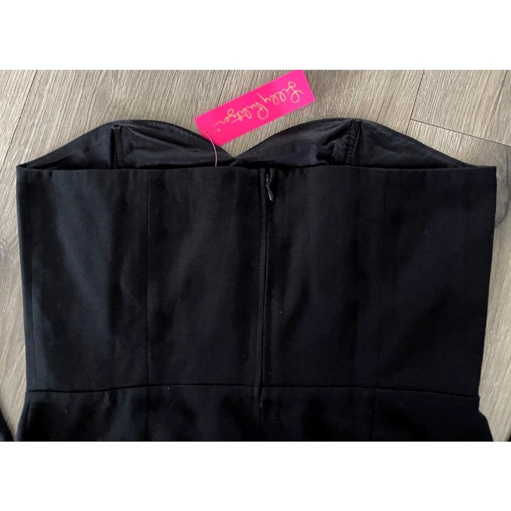 Lilly Pulitzer Womens Kylo Jumpsuit Onyx Black MISSING BELT Wide Leg Sz 16  $198 - Picture 9 of 13